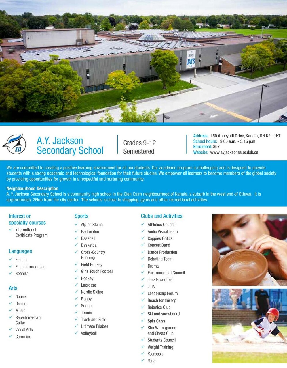 A.Y. Jackson Secondary School brochure