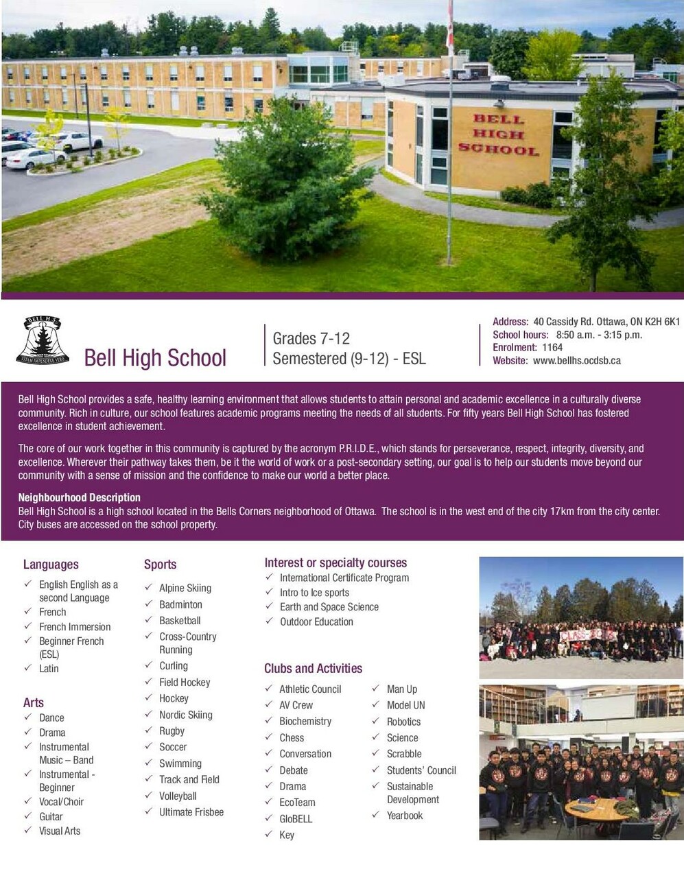 Bell High School brochure