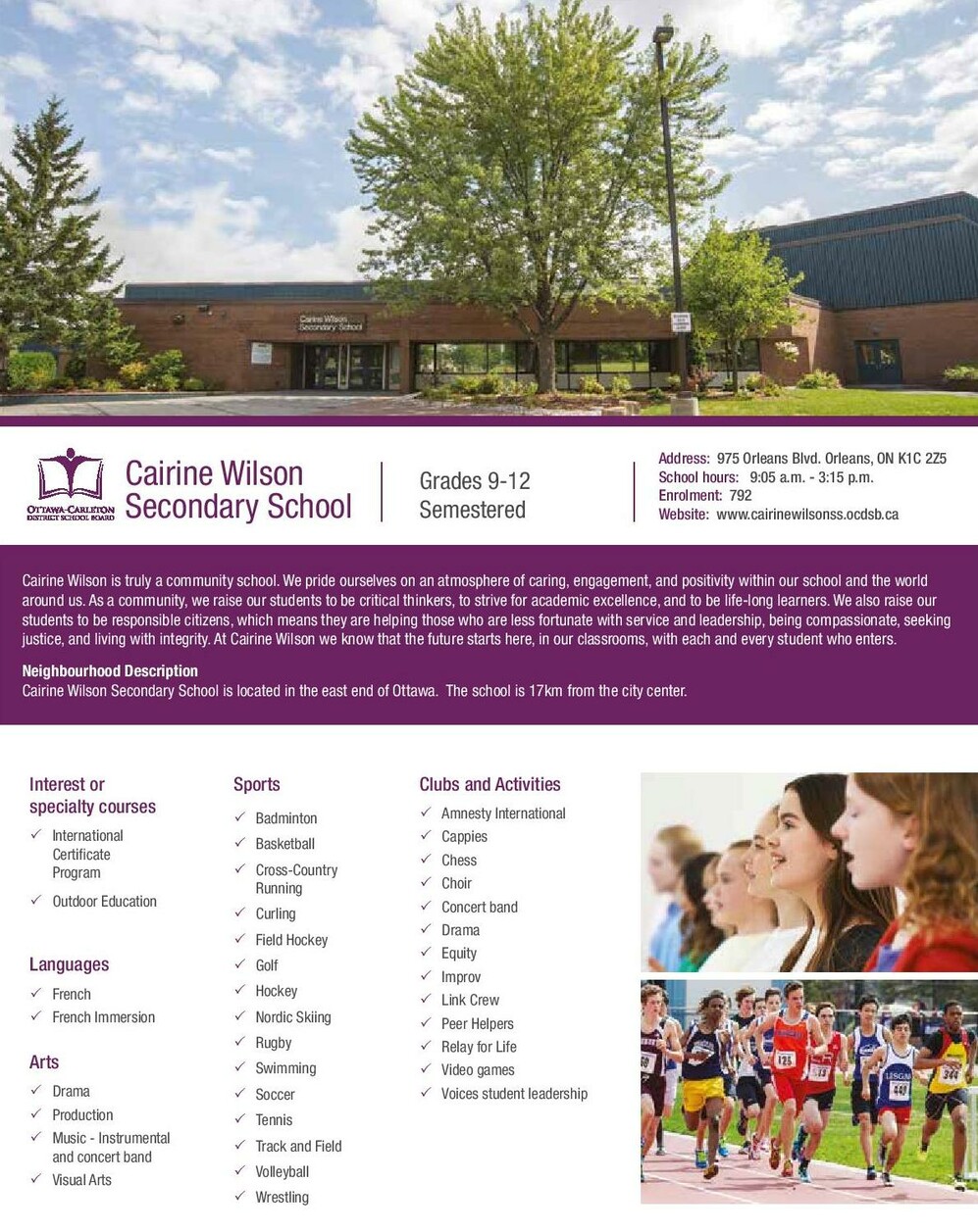 Cairine Wilson Secondary School brochure