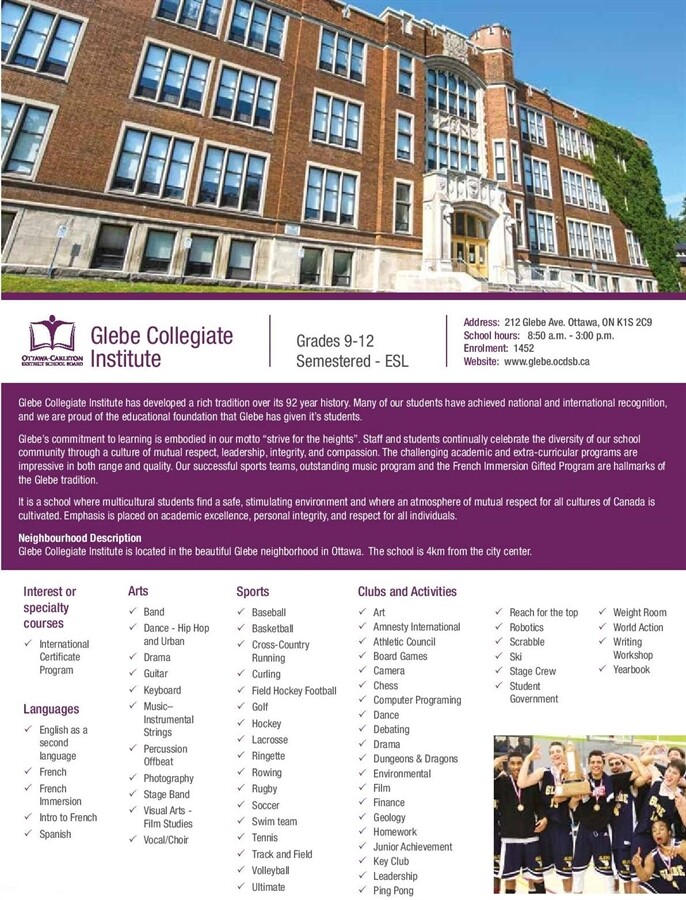 Glebe Collegiate Institute brochure