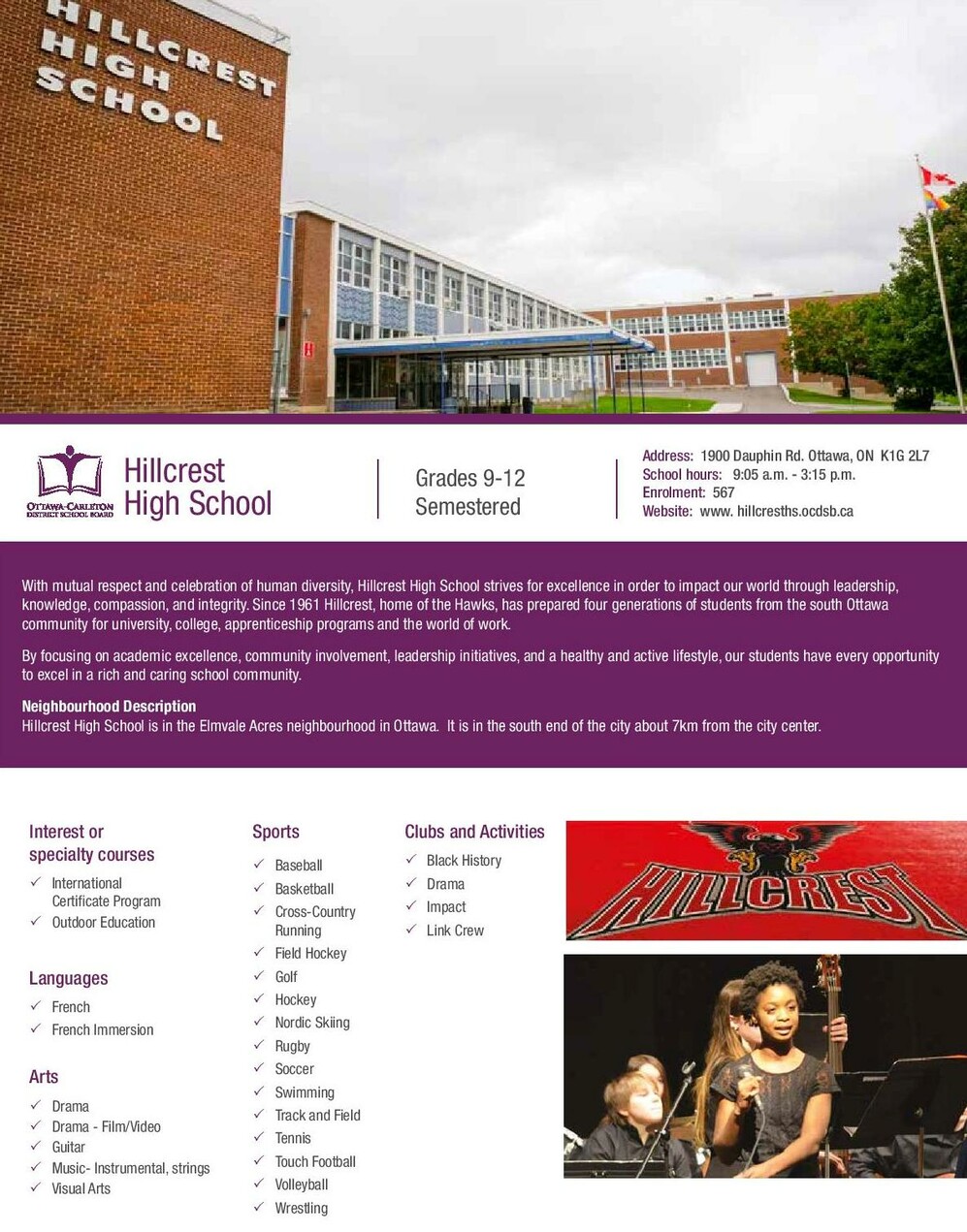 Hillcrest High School brochure