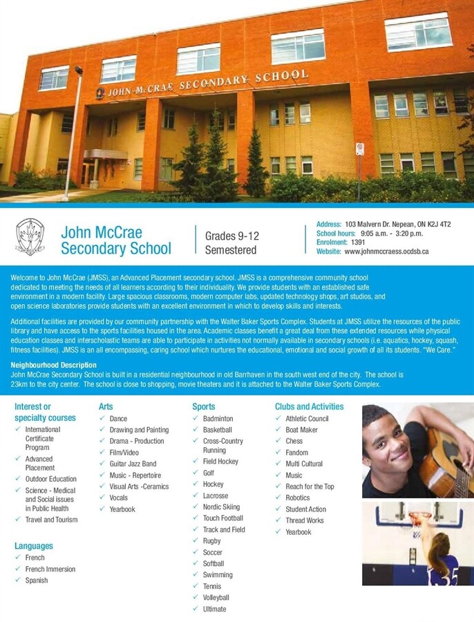 John McCrae Secondary School brochure