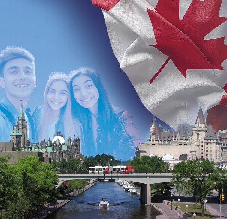 Students in front of parliament hill