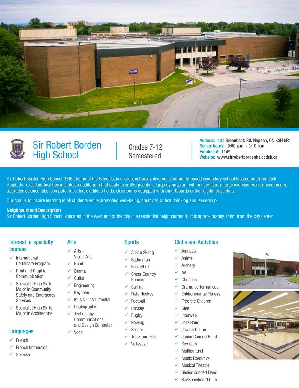 Sir Robert Borden High School brochure